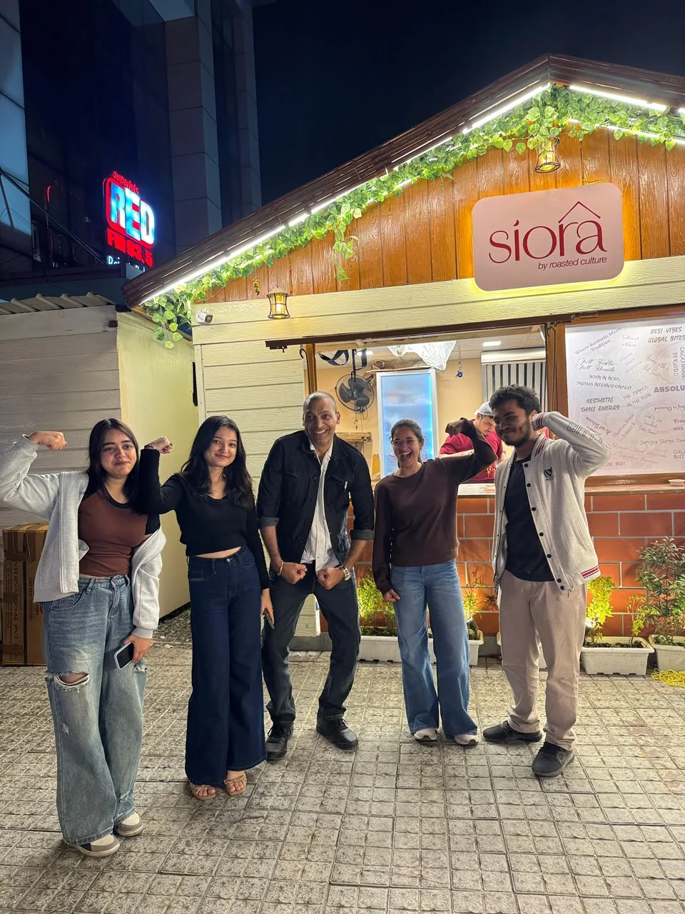 Redsan team on location with actor Manish Wadhwa at SIORA by Roasted Culture