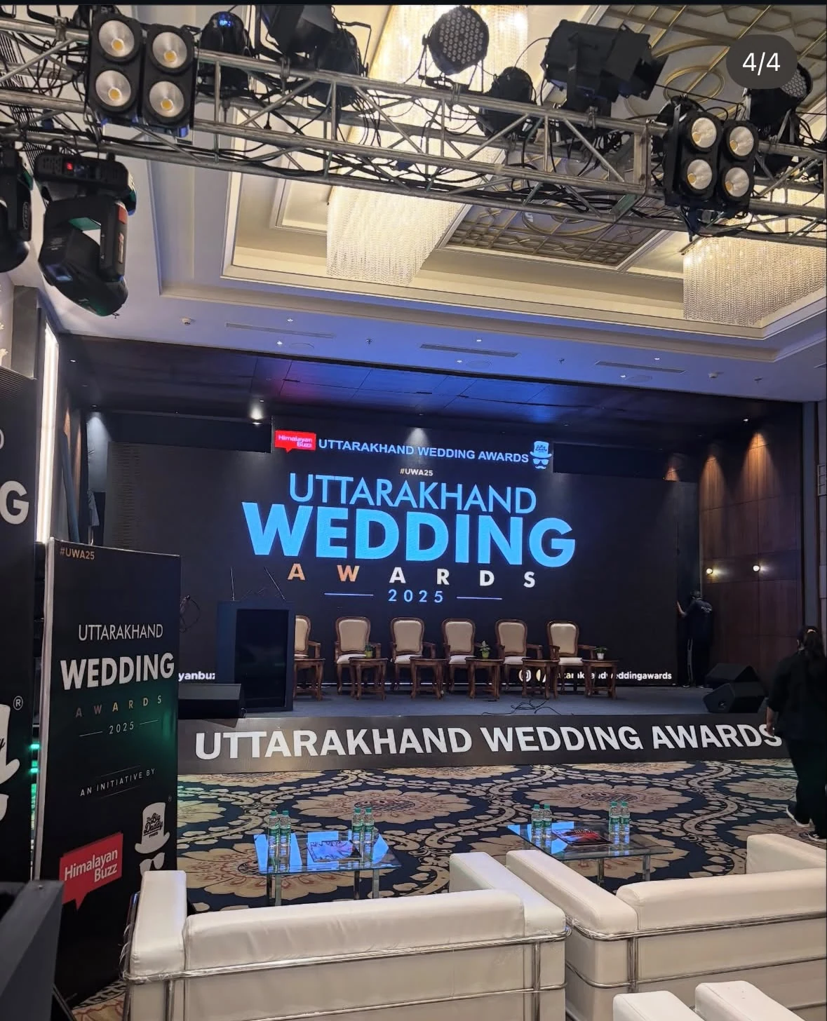 Live stage backdrop and digital screen production for Uttarakhand Wedding Awards 2025 with Himalayan Buzz